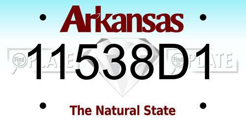 11538D1 Arkansas License Plate