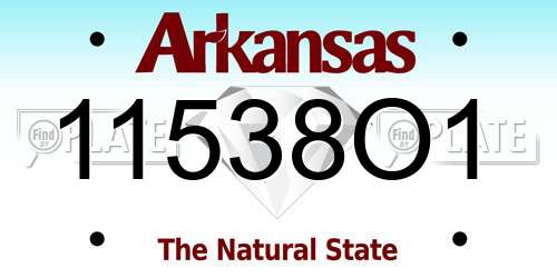 11538O1 Arkansas License Plate