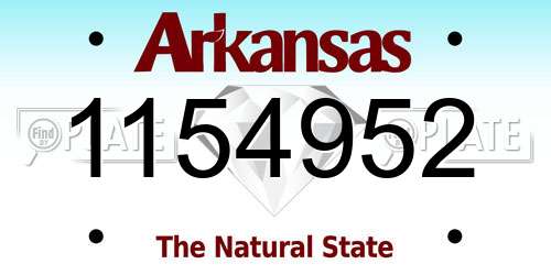 1154952 Arkansas License Plate