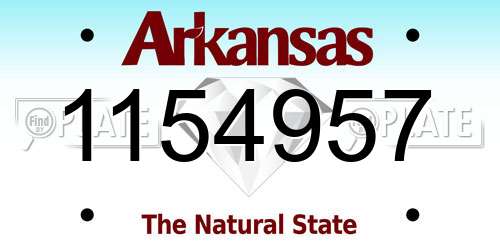 1154957 Arkansas License Plate