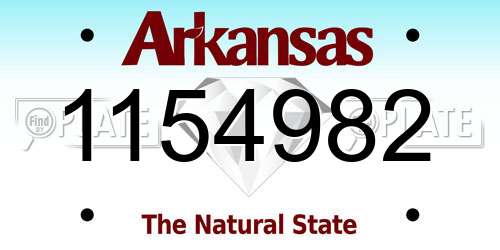 1154982 Arkansas License Plate