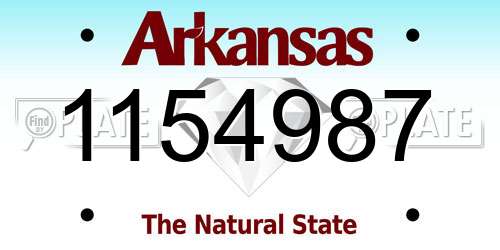 1154987 Arkansas License Plate