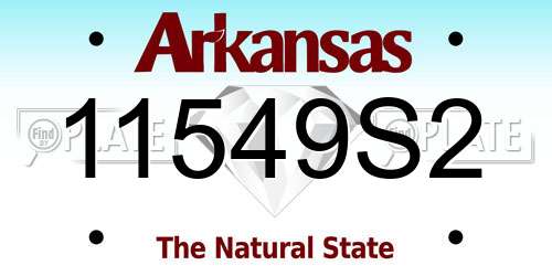 11549S2 Arkansas License Plate