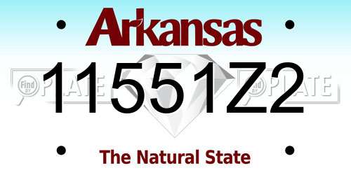 11551Z2 Arkansas License Plate