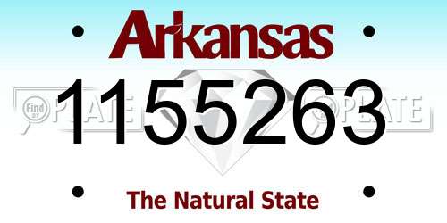 1155263 Arkansas License Plate