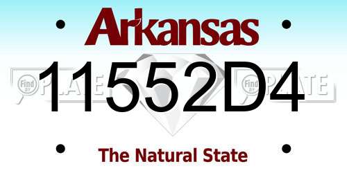 11552D4 Arkansas License Plate