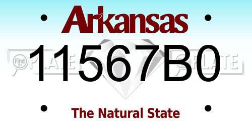 11567B0 Arkansas License Plate