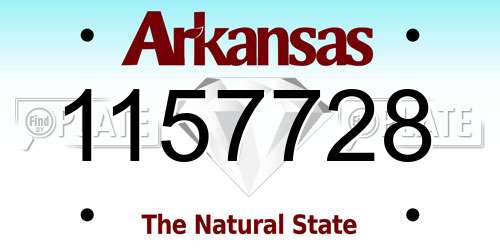 1157728 Arkansas License Plate