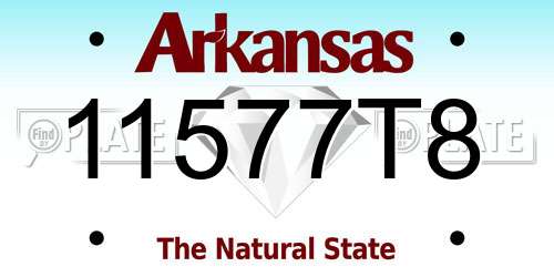 11577T8 Arkansas License Plate
