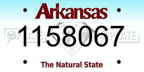 1158067 Arkansas License Plate