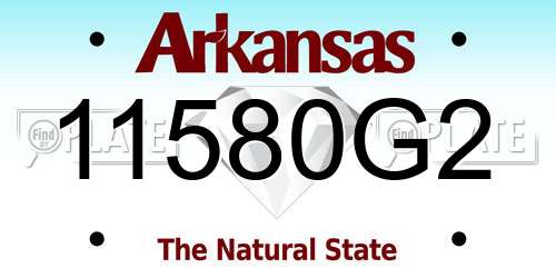 11580G2 Arkansas License Plate