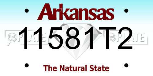 11581T2 Arkansas License Plate