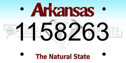 1158263 Arkansas License Plate