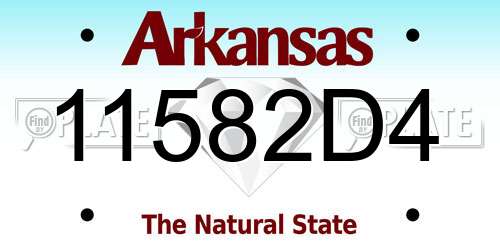 11582D4 Arkansas License Plate