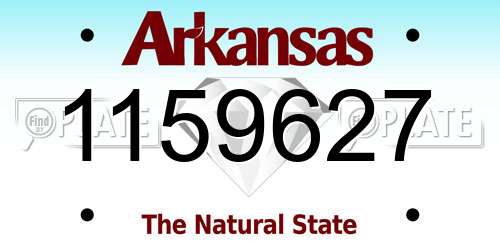 1159627 Arkansas License Plate