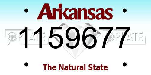 1159677 Arkansas License Plate