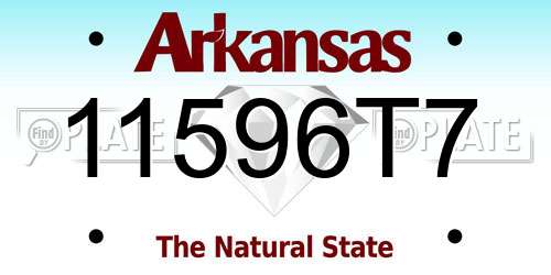 11596T7 Arkansas License Plate