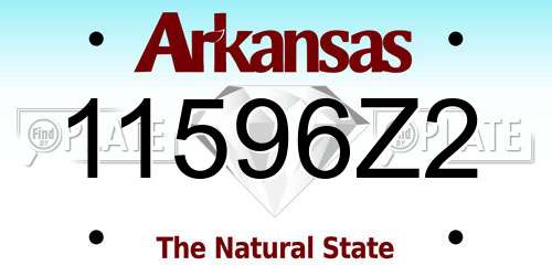 11596Z2 Arkansas License Plate