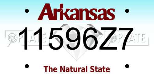 11596Z7 Arkansas License Plate