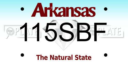 115SBF Arkansas License Plate