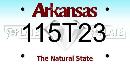 115T23 Arkansas License Plate