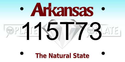 115T73 Arkansas License Plate