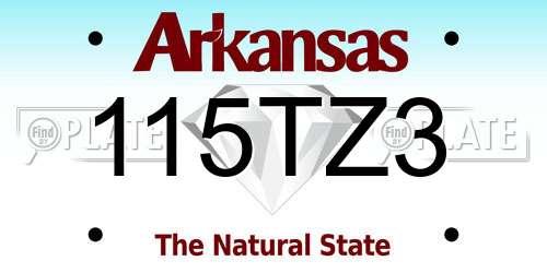 115TZ3 Arkansas License Plate