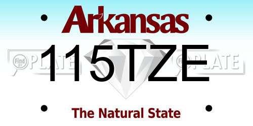 115TZE Arkansas License Plate