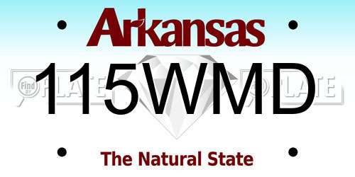 115WMD Arkansas License Plate
