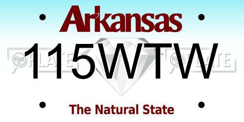 115WTW Arkansas License Plate