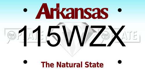 115WZX Arkansas License Plate
