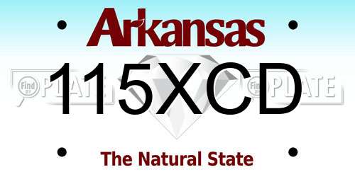 115XCD Arkansas License Plate