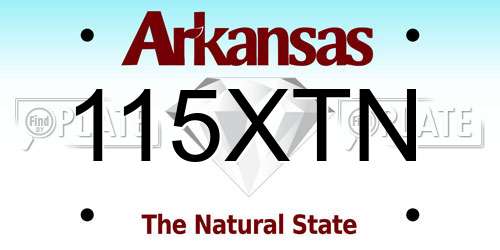 115XTN Arkansas License Plate