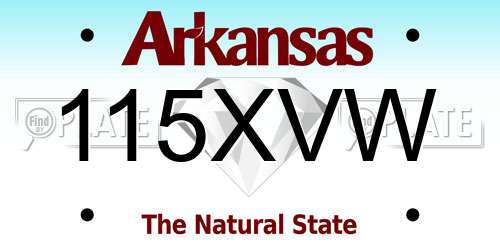 115XVW Arkansas License Plate