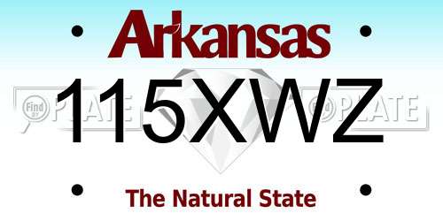 115XWZ Arkansas License Plate