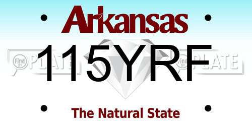 115YRF Arkansas License Plate