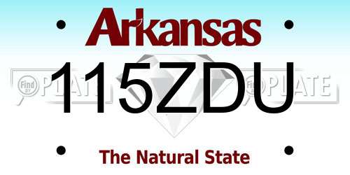 115ZDU Arkansas License Plate