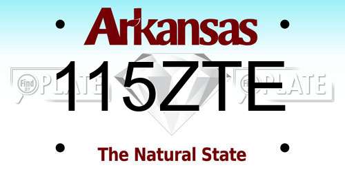 115ZTE Arkansas License Plate