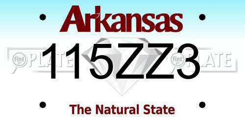 115ZZ3 Arkansas License Plate