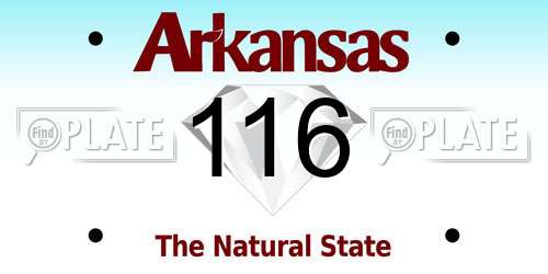 116 Arkansas License Plate