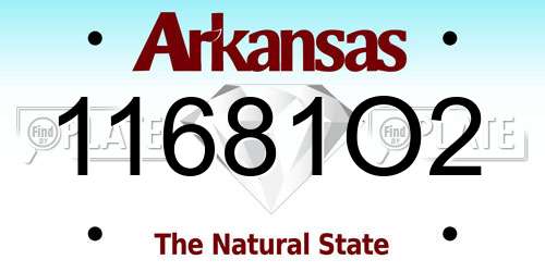 11681O2 Arkansas License Plate