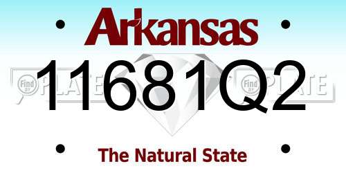 11681Q2 Arkansas License Plate