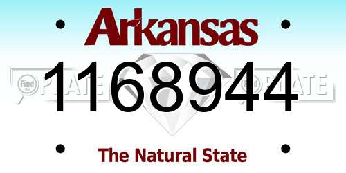 1168944 Arkansas License Plate
