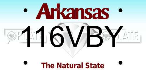 116VBY Arkansas License Plate