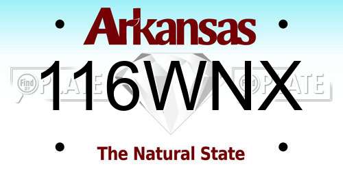 116WNX Arkansas License Plate