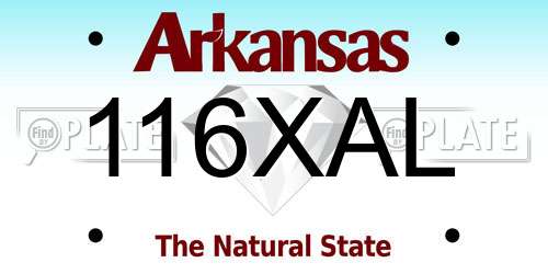 116XAL Arkansas License Plate