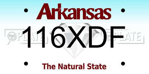 116XDF Arkansas License Plate