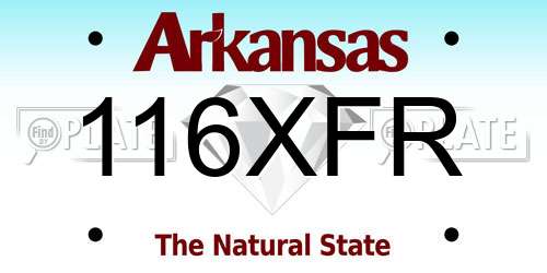 116XFR Arkansas License Plate