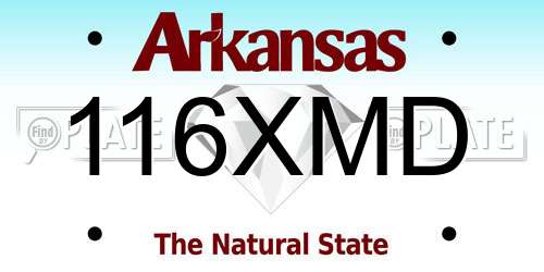116XMD Arkansas License Plate