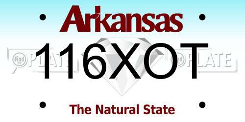 116XOT Arkansas License Plate